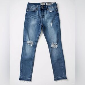 Indigo Rein Women's Blue Distressed Skinny Jeans